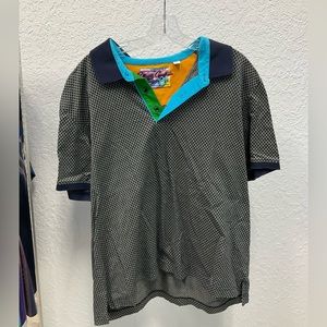 Robert Graham Grey Patterned Polo, 2XL